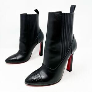 Christian Louboutin Me In The 90s Black Leather Ankle Boots Womens Size 37